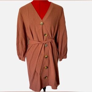 Fifth Label mini button shirt dress in rust